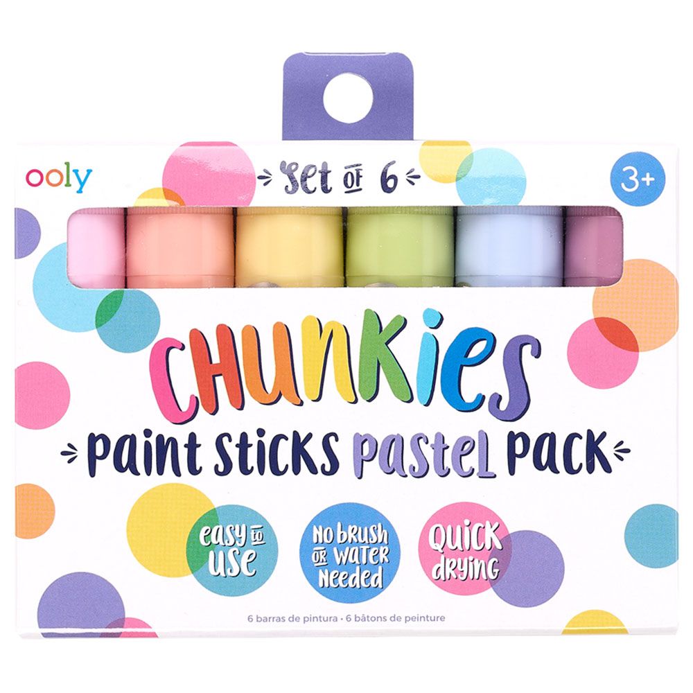 Ooly - Chunkies Paint Sticks - Set Of 6 - Pastels