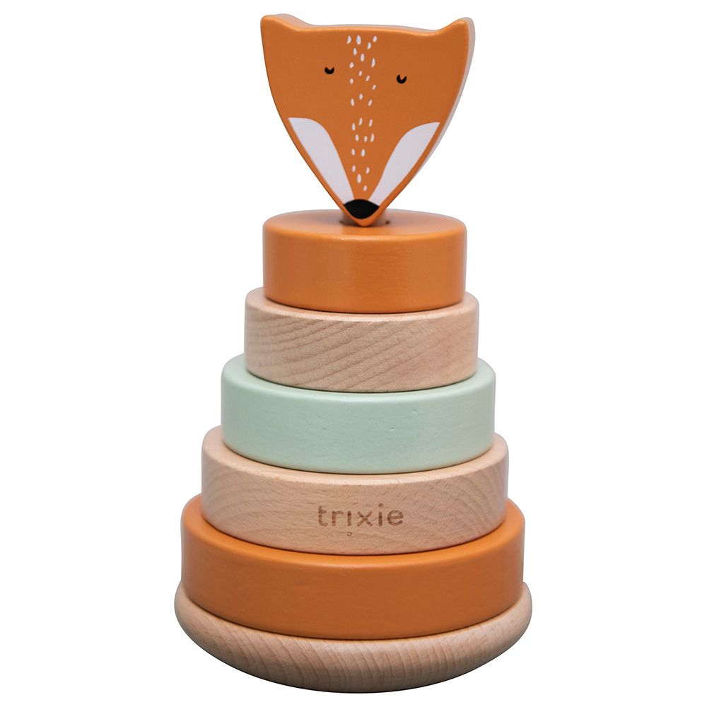 Trixie - Wooden Stacking Toy - Mr. Fox - Orange