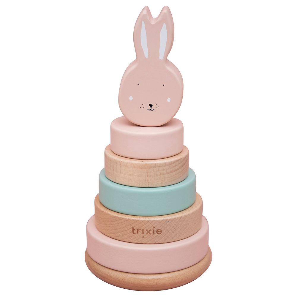 Trixie - Wooden Stacking Toy - Mrs. Rabbit - Pink