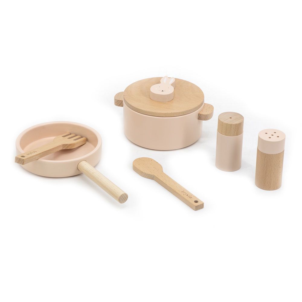 Trixie - Wooden Cooking Set - Mrs. Rabbit - Pink