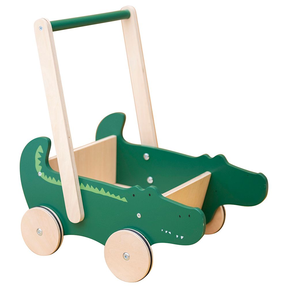 Trixie - Wooden Push Along Cart - Mr. Crocodile - Green