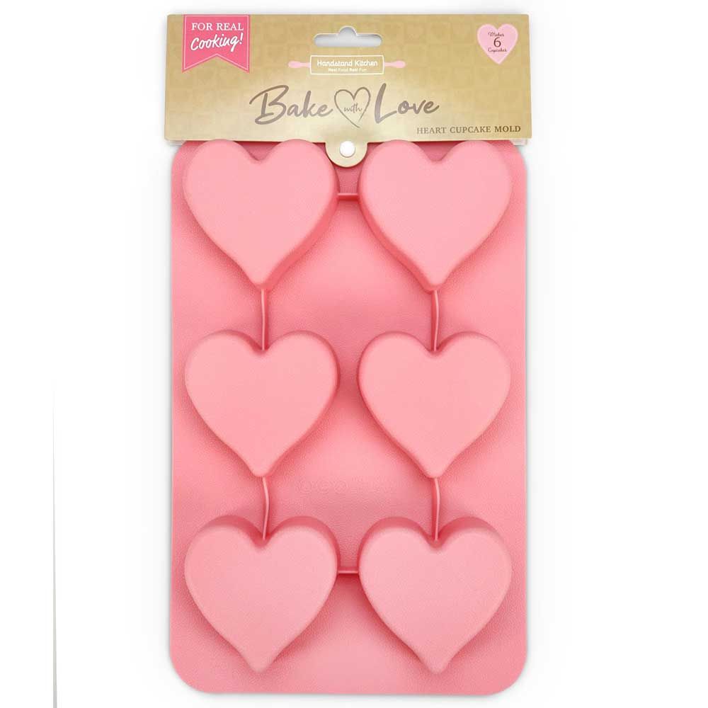 Handstand Kitchen - Bake With Love Cupcake Mold - Pink