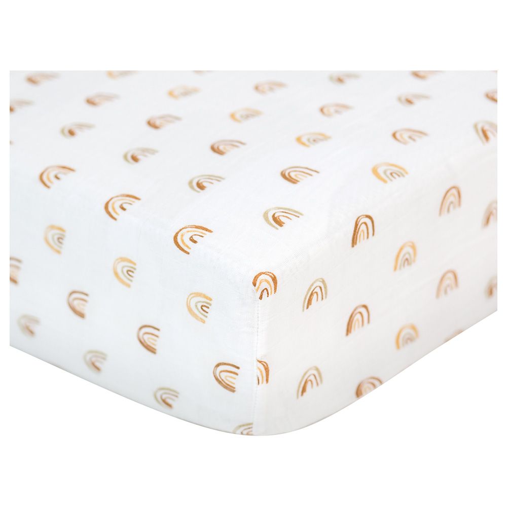 Lulujo - Muslin Crib Sheet 135 x 70 cm - Rainbow