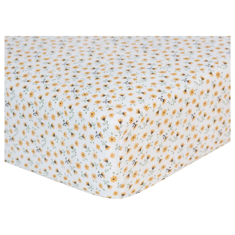 Lulujo - Muslin Crib Sheet 135 x 70 cm - Vintage Floral