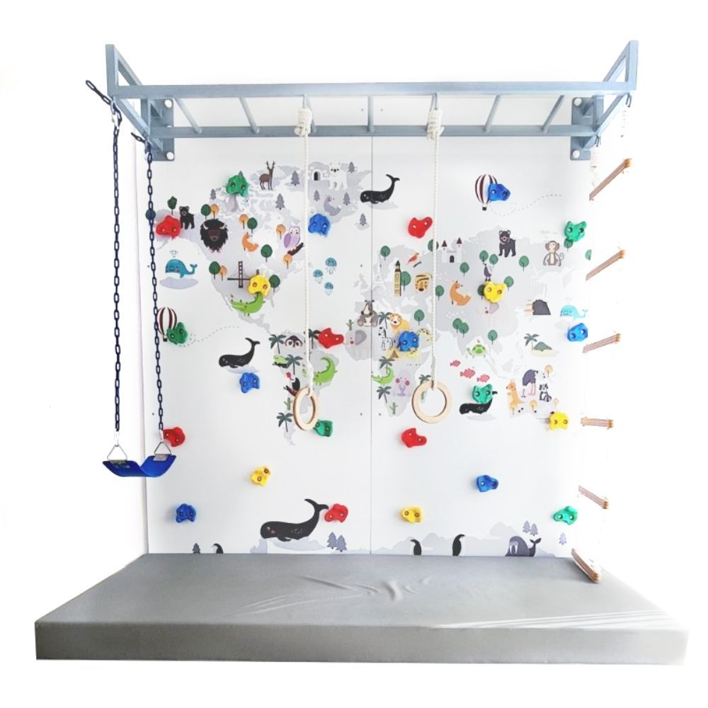 Moon Kids - Map Climbing Wall 2 with Monkey Bars - 2 Panels