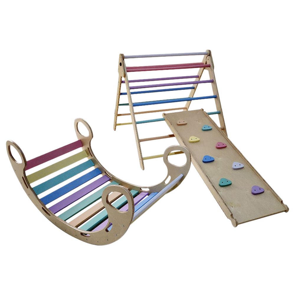 Moon Kids - Multi-Color Foldable Pikler Triangle Set