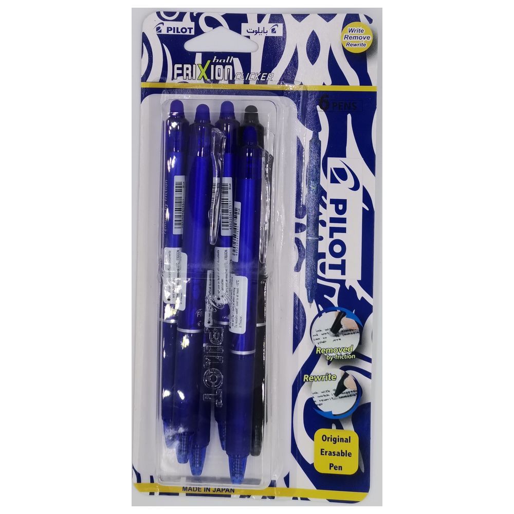 Pilot - Frixion 0.7 Clicker Roller Pen - 4 Blue/2 Black - 6pcs