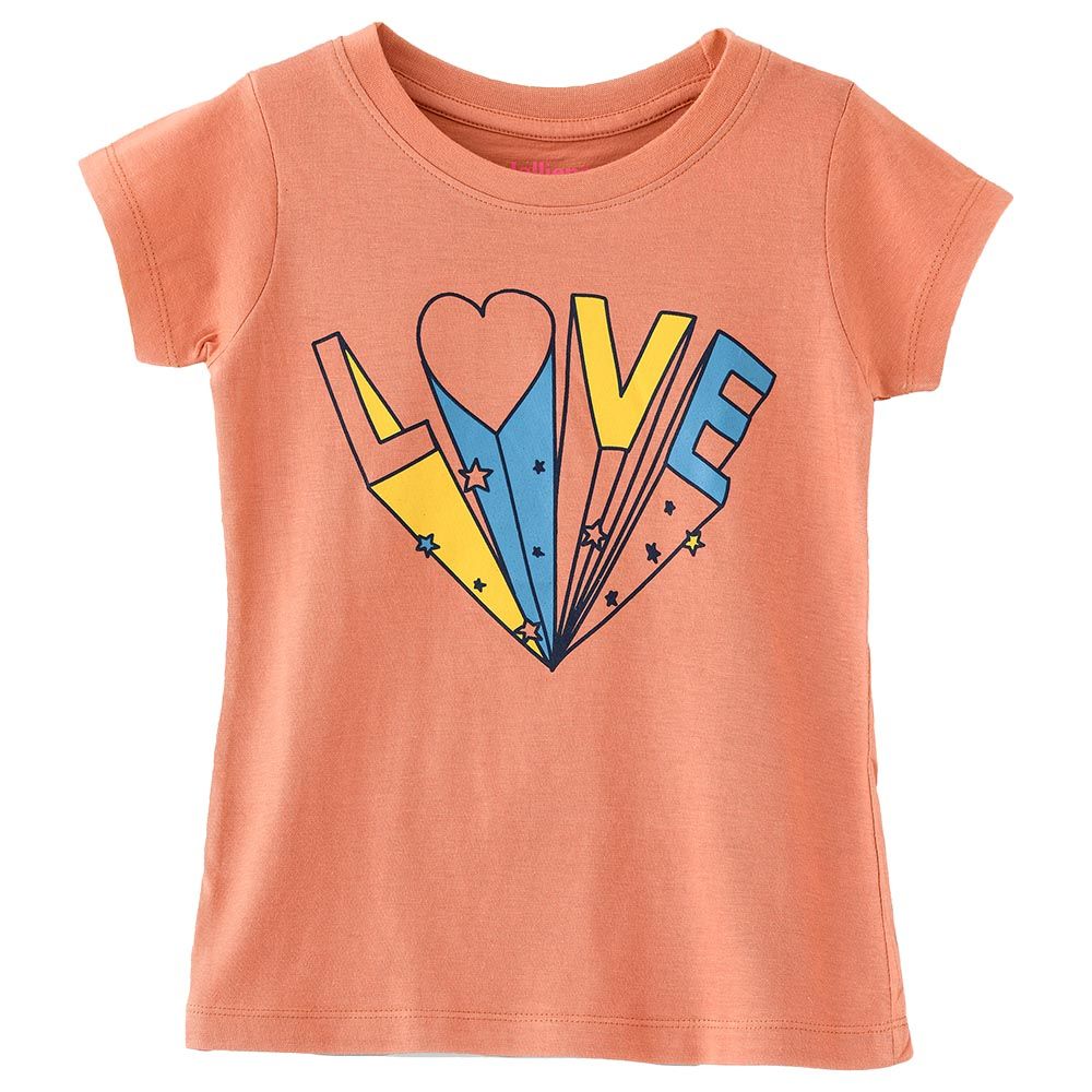 Jelliene - Girls Basic Round Neck Graphic T-Shirt - Citrus