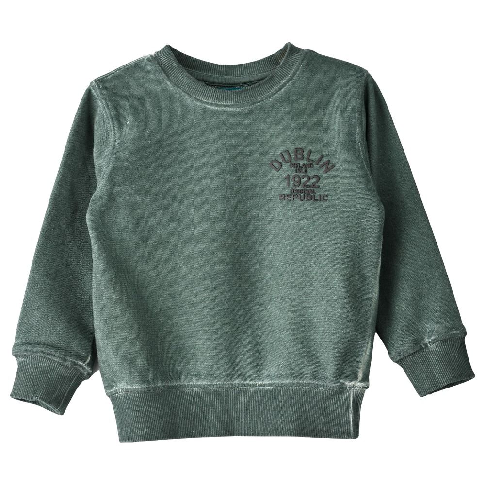 Jam - Knit Sweat Top W/ Washout Effect - Green