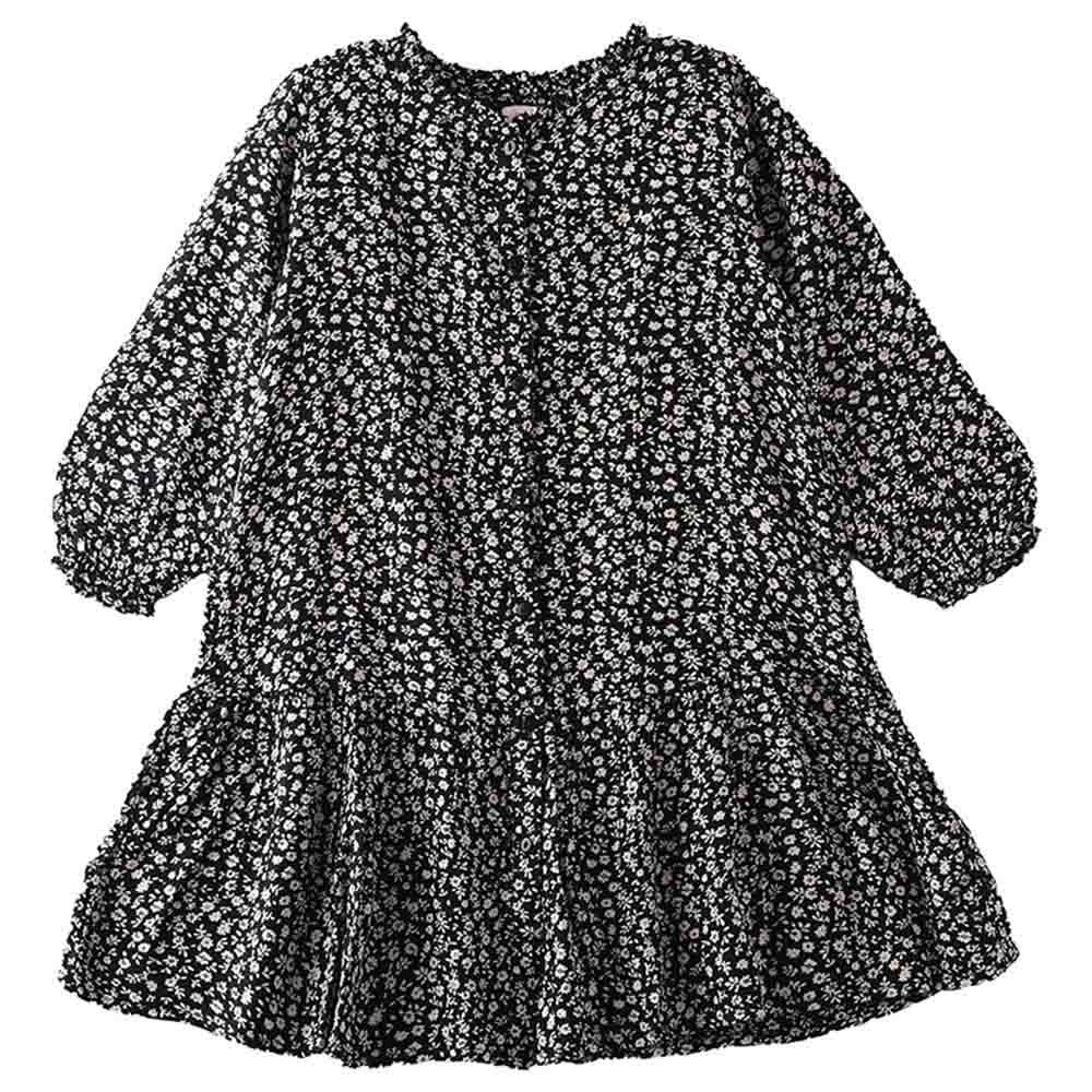 Jelliene - Girls AOP Woven Dress - Black