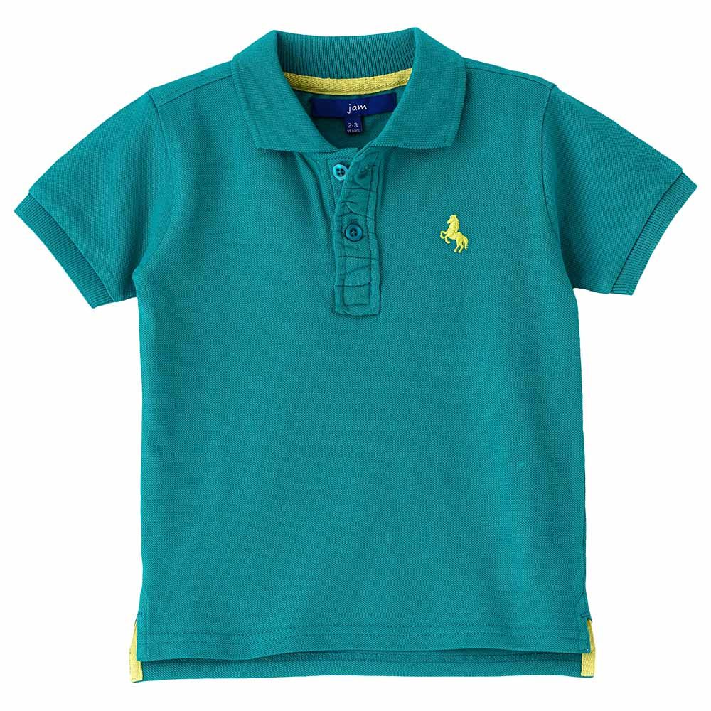 Jam - Boys Basic Solid Polo Neck T-Shirt - Teal