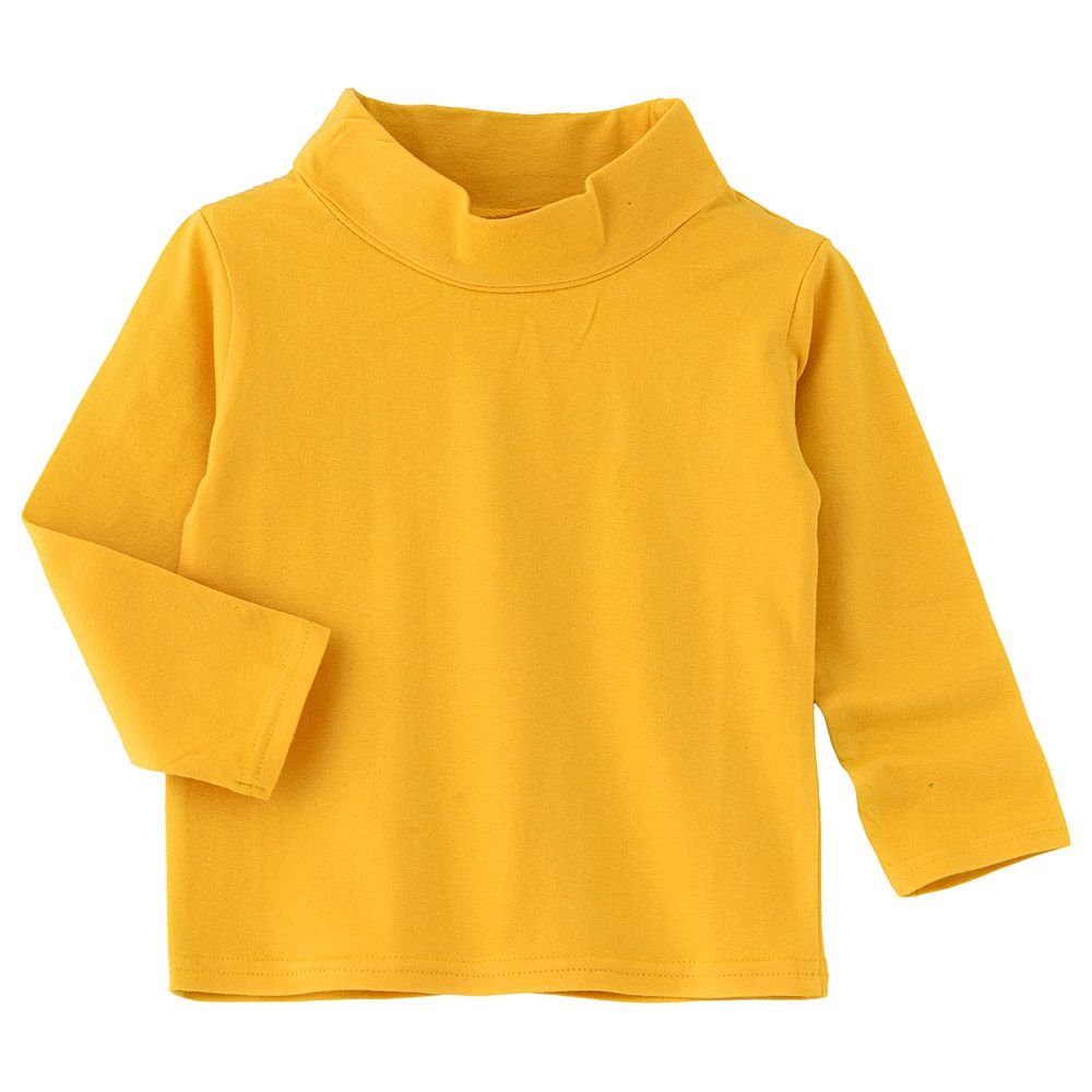 Jam - Boys Basic Solid Turtle Neck T-Shirt - Yellow