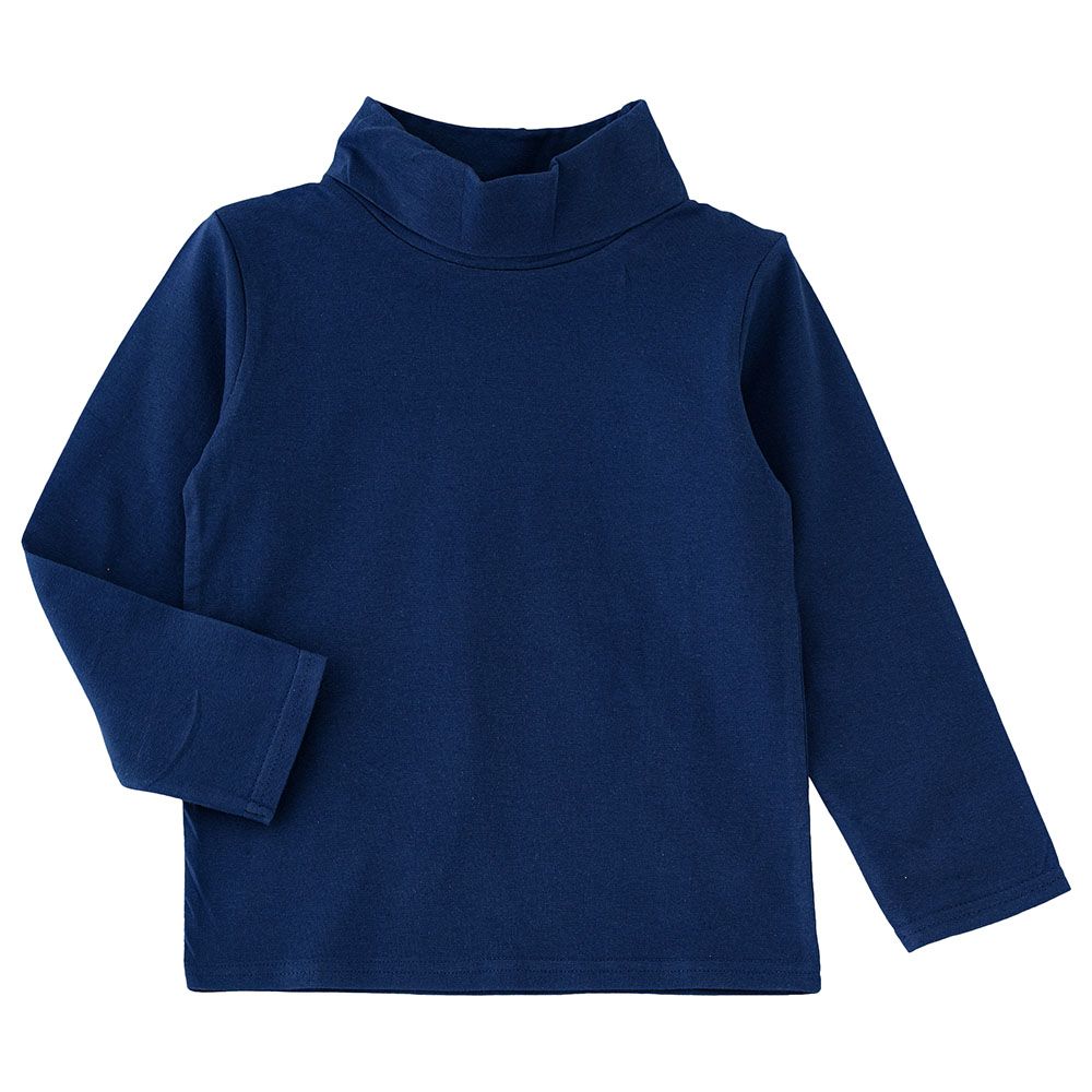 Jam - Boys Basic Solid Turtle Neck T-Shirt - Navy