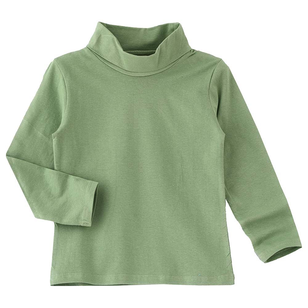 Jelliene - Girls Basic Solid Turtle Neck T-Shirt - Green