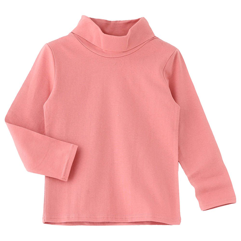 Jelliene - Girls Basic Solid Turtle Neck T-Shirt - Pink