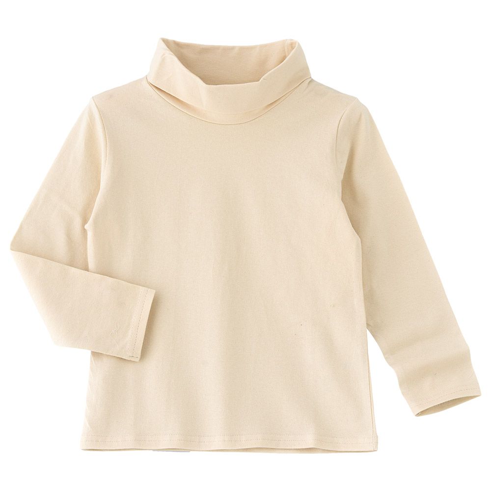 Jelliene - Girls Basic Solid Turtle Neck T-Shirt - Ivory