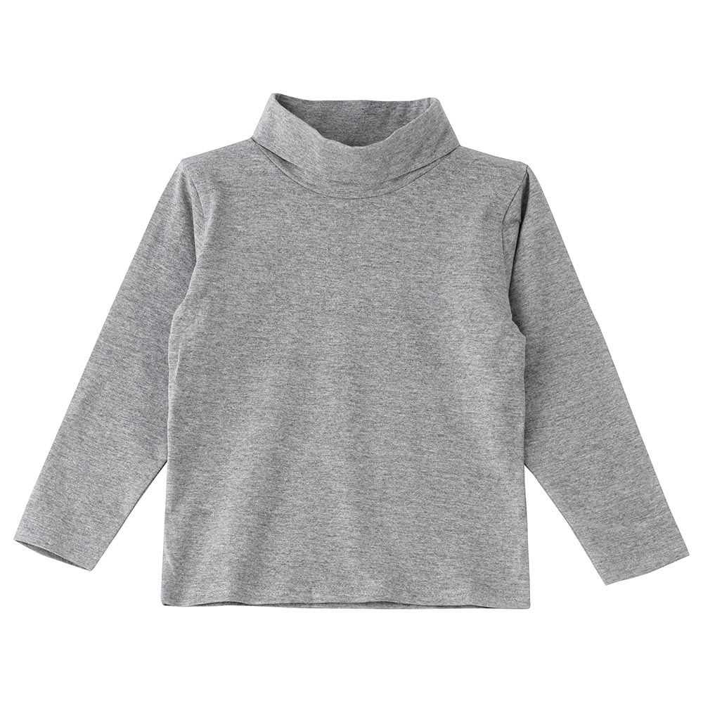 Jam - Kids Basic Solid Turtle Neck T-Shirt - Grey