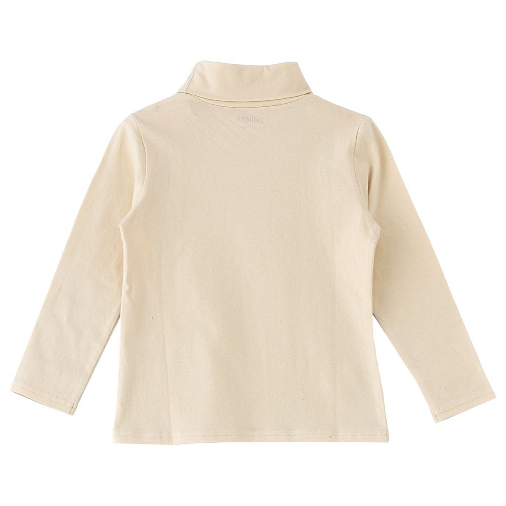 Jelliene - Girls Basic Solid Turtle Neck T-Shirt - Solid Ivory