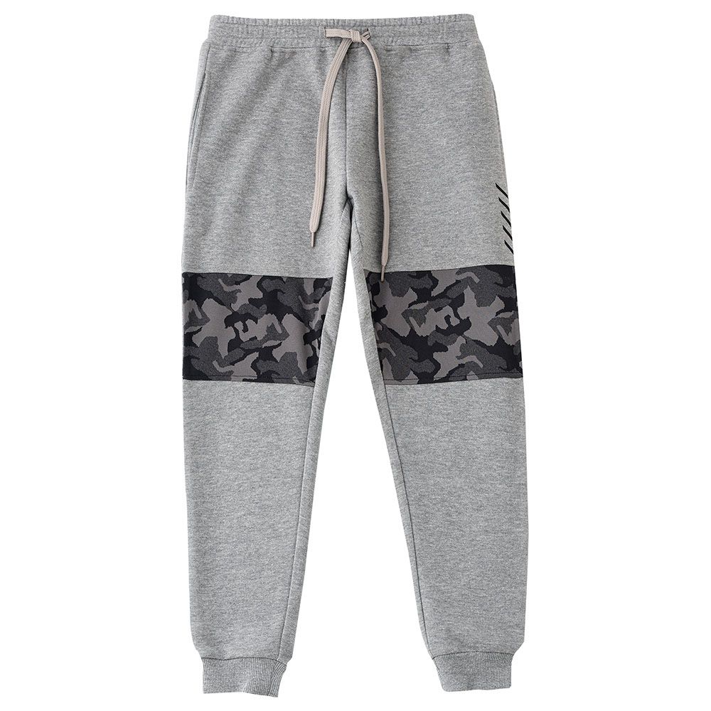 Jam - Knit Jogger W/ Black Fabric At Knee - Grey