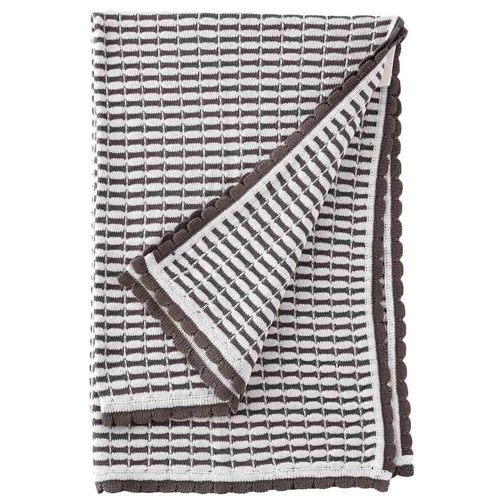 Tiny Hug - Cotton Blanket For Baby - Brown/White