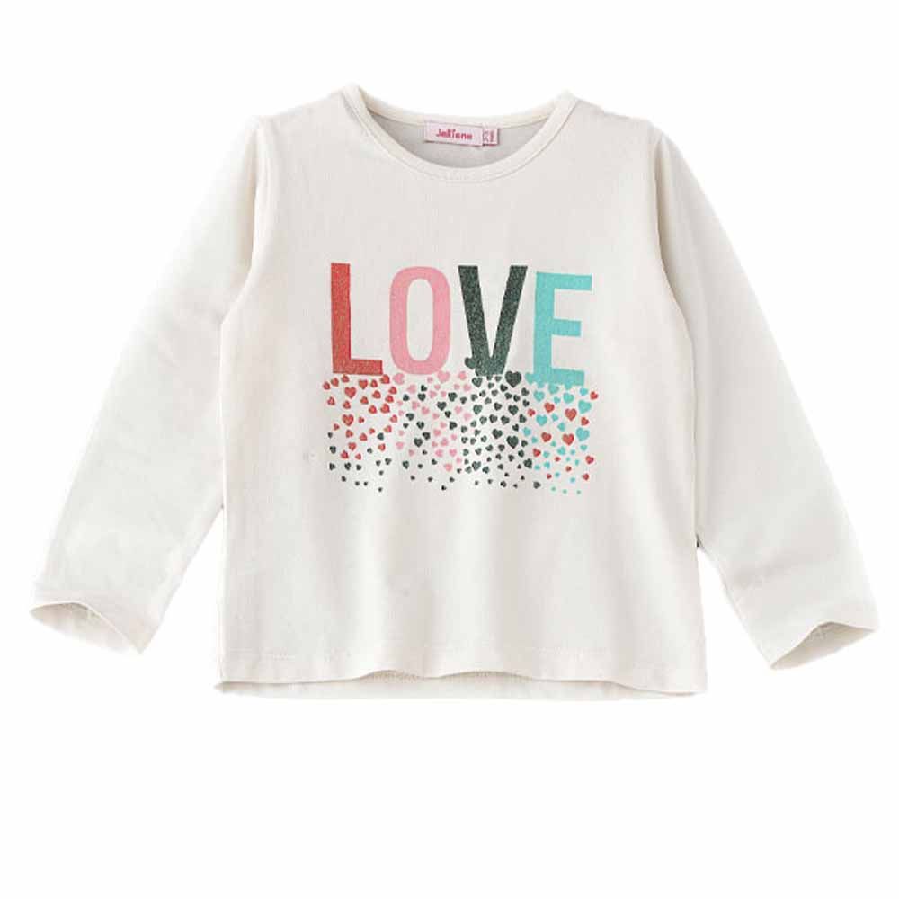 Jelliene - Girls Sweat Top w/ Print - White