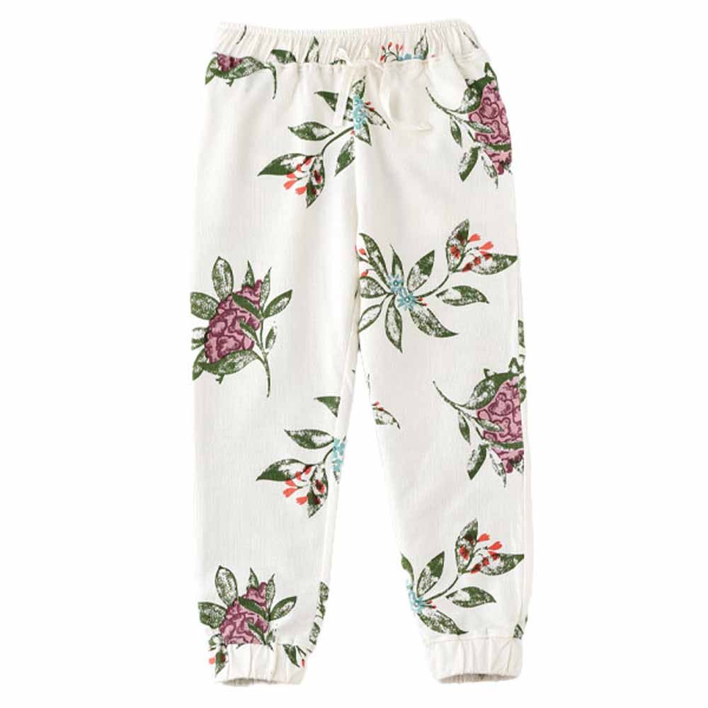 Jelliene - Girls All Over Printed Knitted Jogger - White