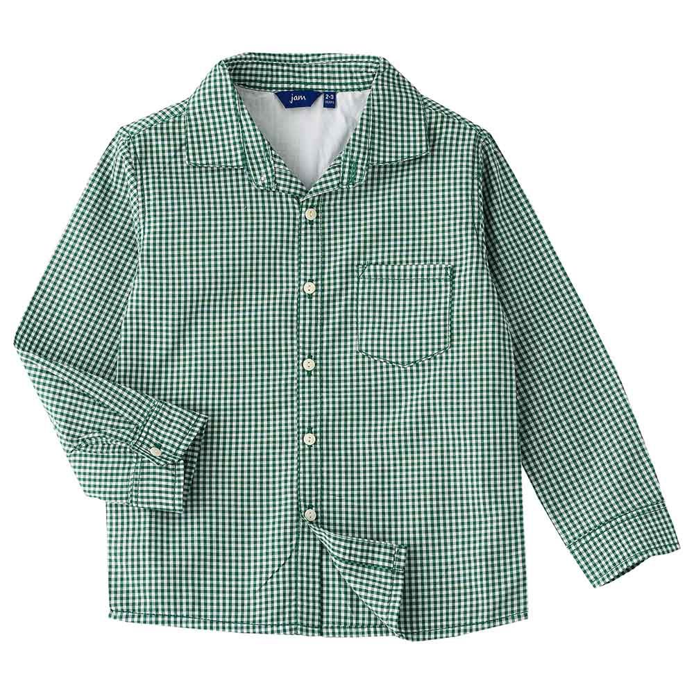 Jam - Long Sleeves Woven Polo - Green