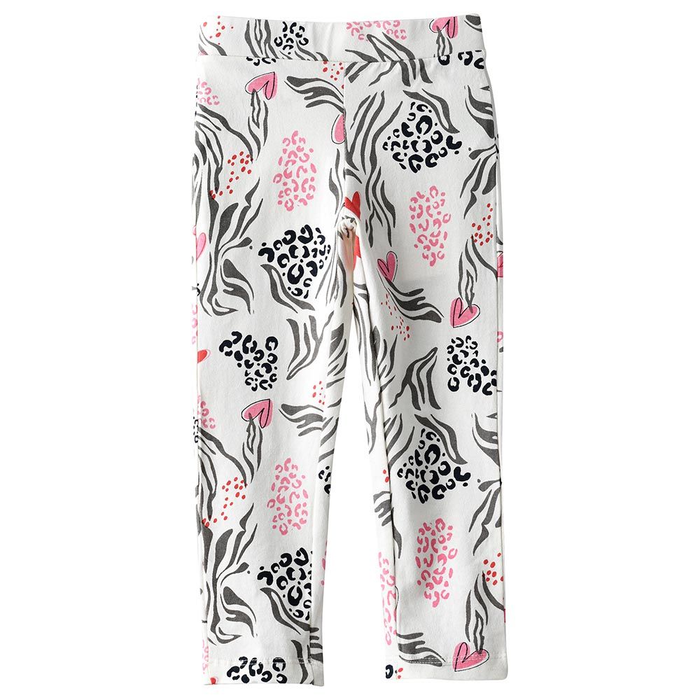 Jelliene - Girls Printed Knit Leggings - White