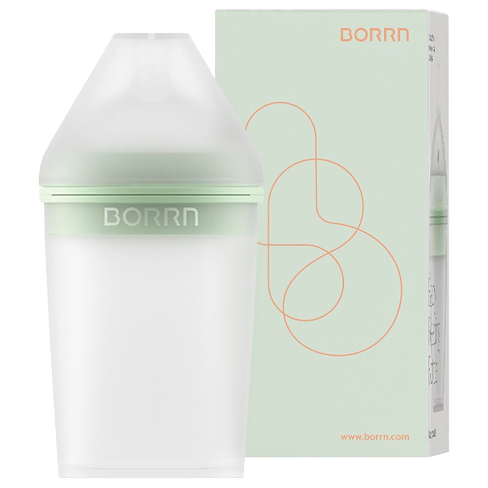 BORRN Silicone BPA Free Non-Toxic Feeding Bottle 240ml Green