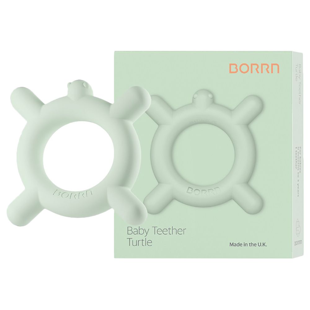 BORRN - Silicone BPA Free Non-Toxic Teether Turtle - Green