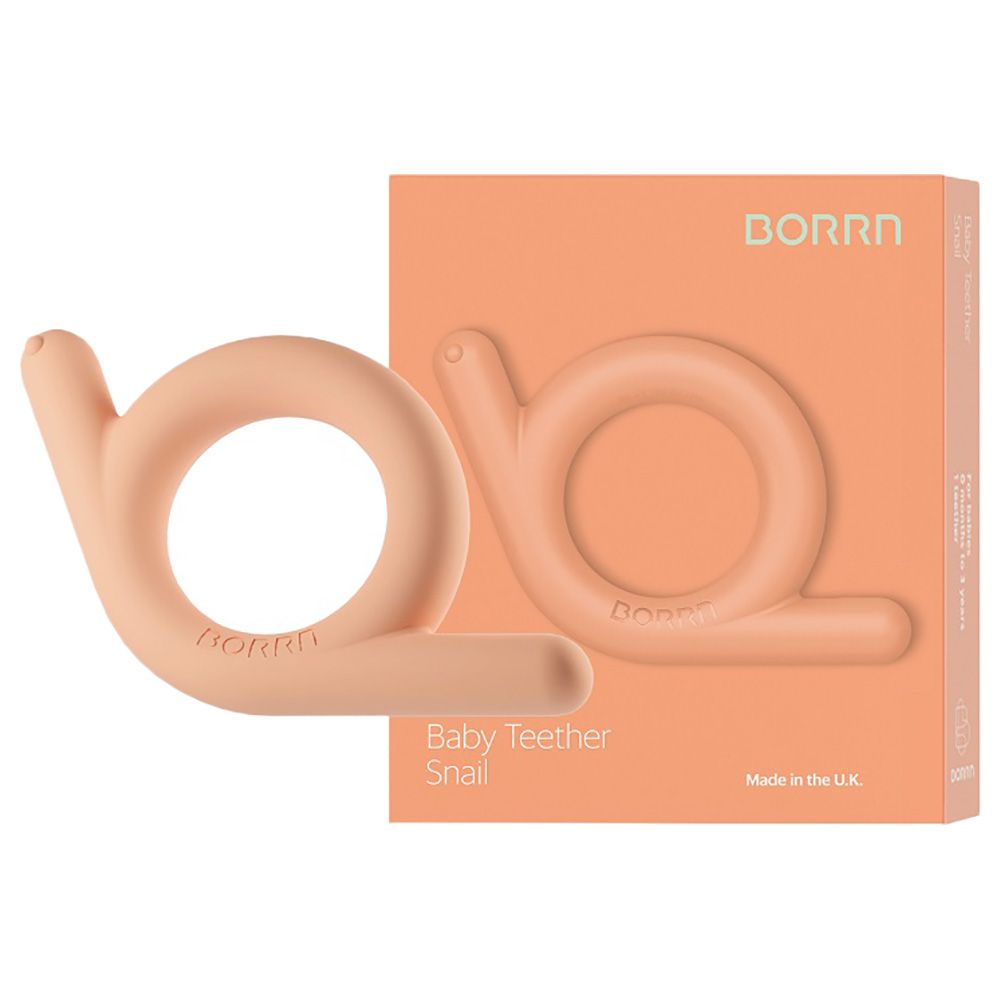 BORRN - Silicone BPA Free Non-Toxic Teether Snail - Orange