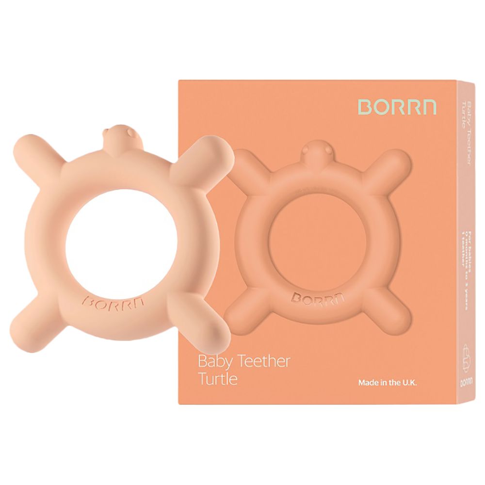 BORRN - Silicone BPA Free Non-Toxic Teether Turtle - Orange