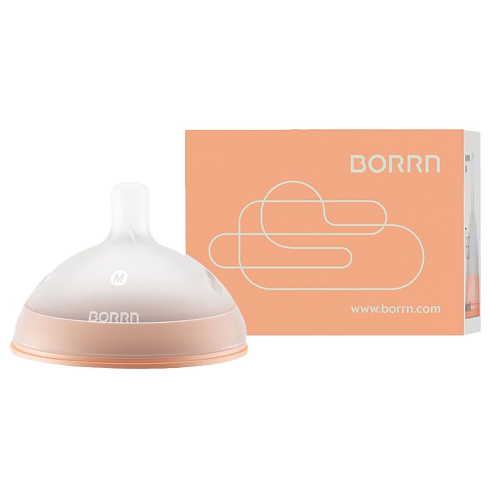 BORRN - Silicone BPA Free Non-Toxic Teat Medium Flow Orange