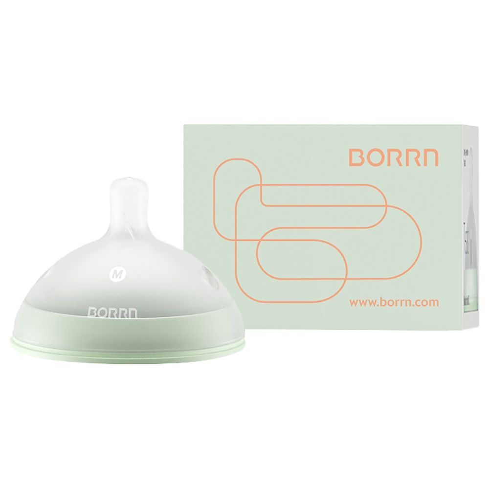 BORRN - Silicone BPA Free Non-Toxic Teat Medium Flow - Green