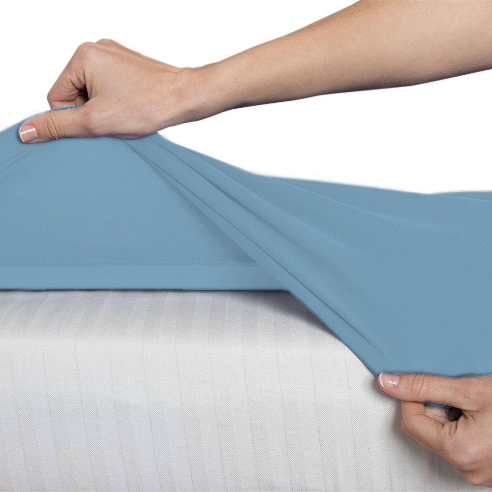 Bsensible - Fitted Sheet & Mattress Protector - 90x200cm - Blue