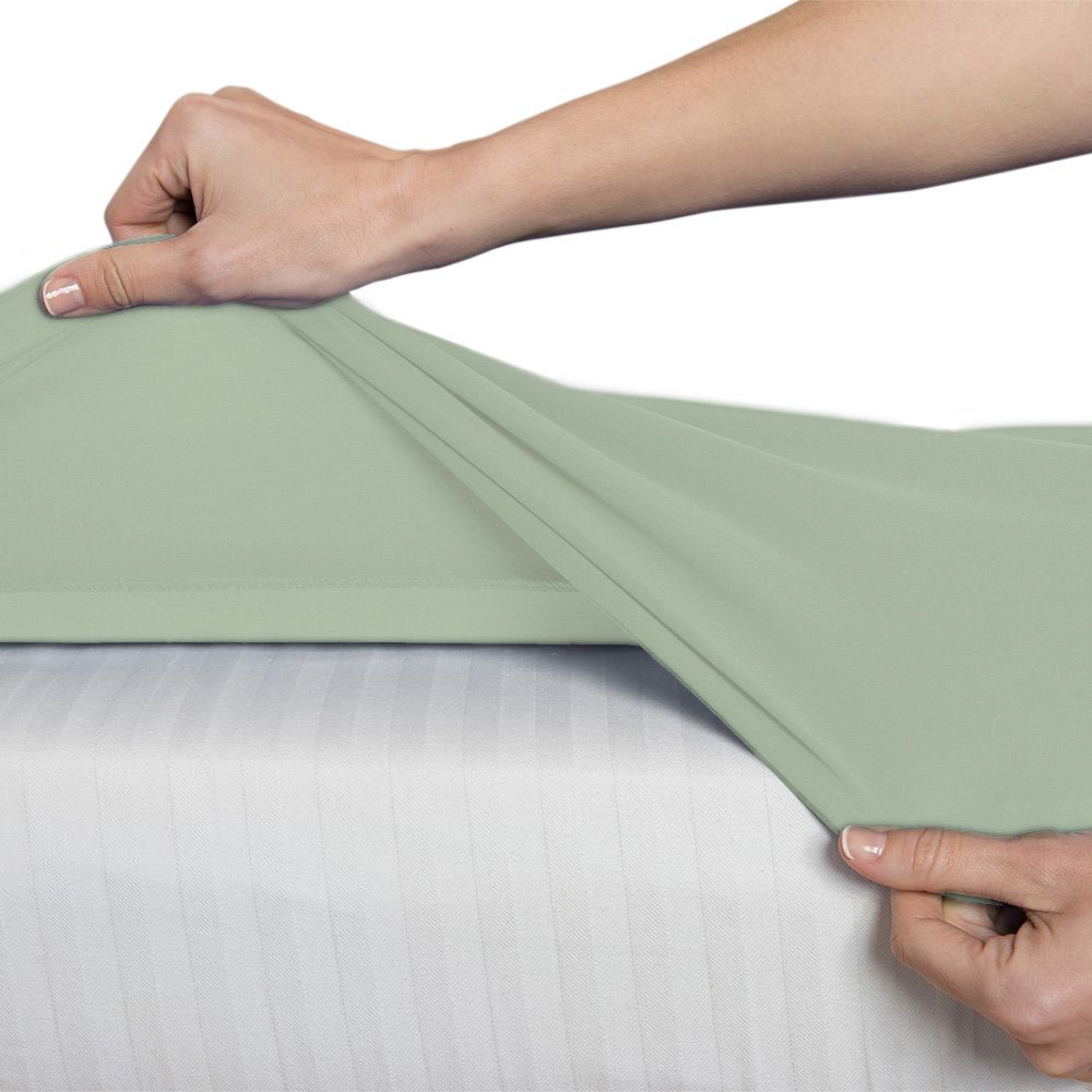 Bsensible - Fitted Sheet & Mattress Protector - 90x200cm - Green