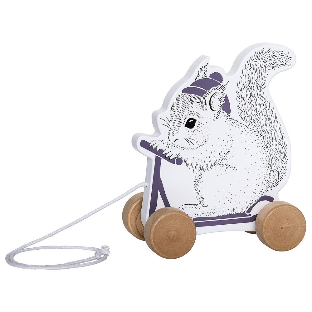 Bloomingville Mini - Pull Along Toy - Squirrel - White