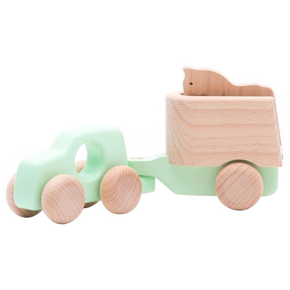 BAJO - 4 Wheel Drive Car & Horse Toy - Mint Green