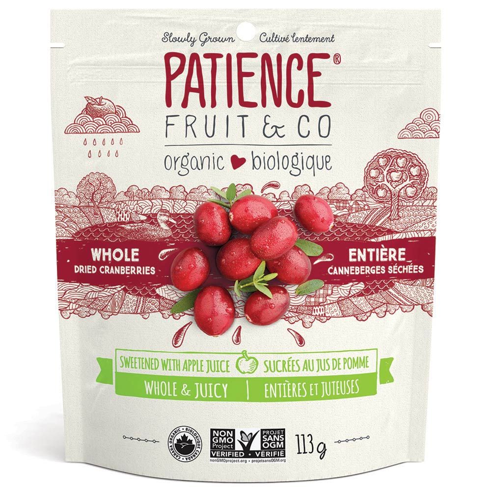 Patience Organic Whole & Juicy Dried Cranberries 133g