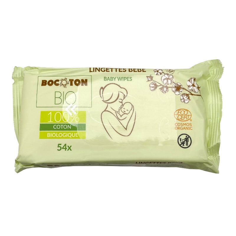 Bocoton Bio 100% Organic Cotton Baby Wipes 54S Pack