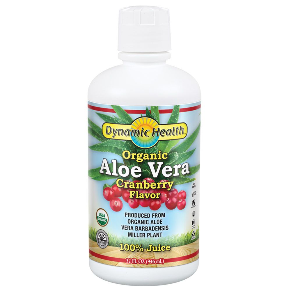 Dynamic Health - Aloe Vera Juice Cranberry Certified 32 Fl Oz