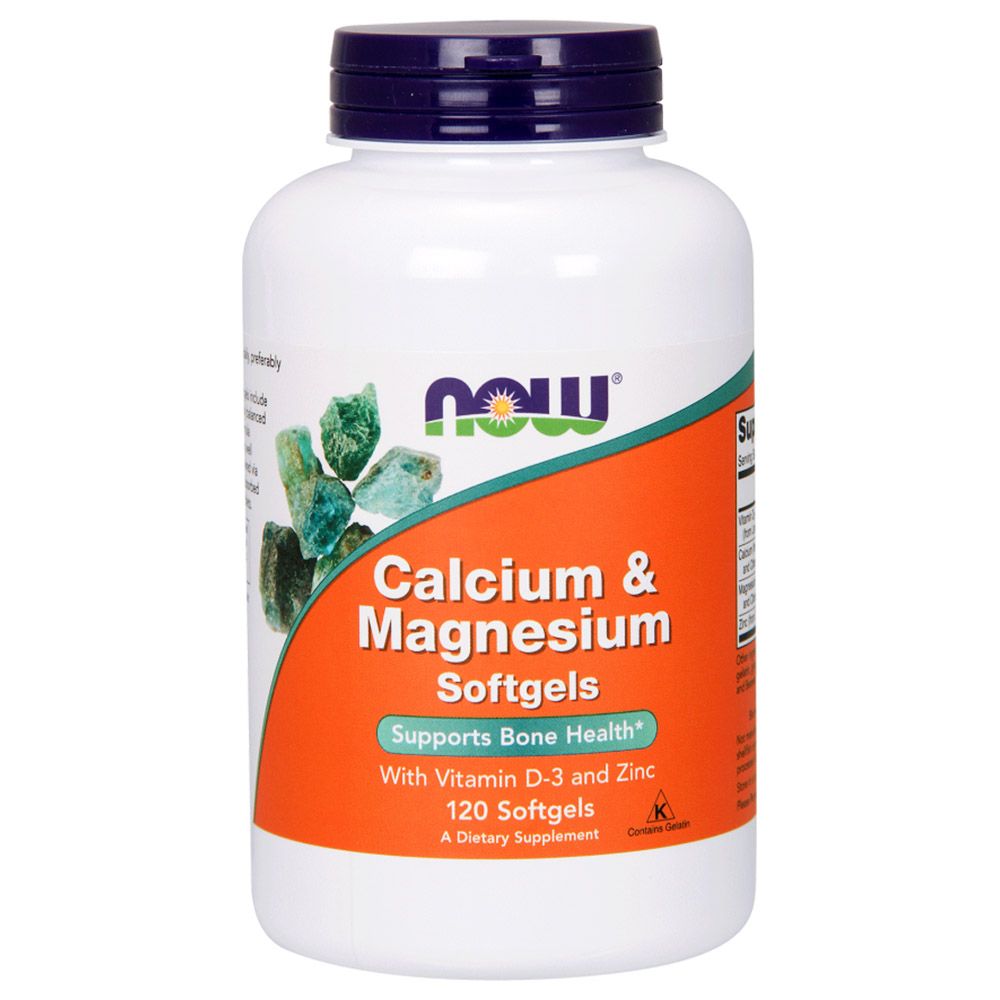 NOW Foods Calcium Magnesium + Vitamin D 120 Soft Gels