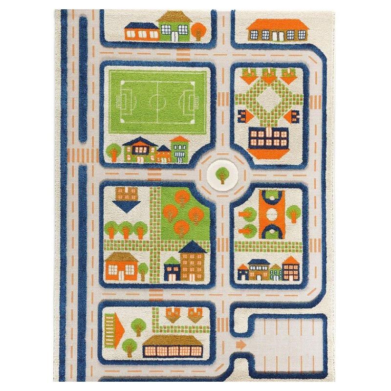 IVI - Traffic Blue Design Educational 3D Carpet Playmat - Large