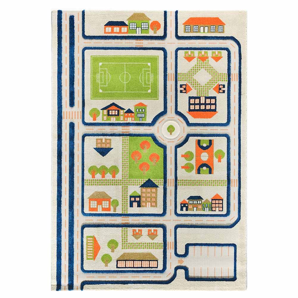 IVI - Traffic Design Educational 3D Carpet Playmat - XL - 160 x 230 cm - Blue