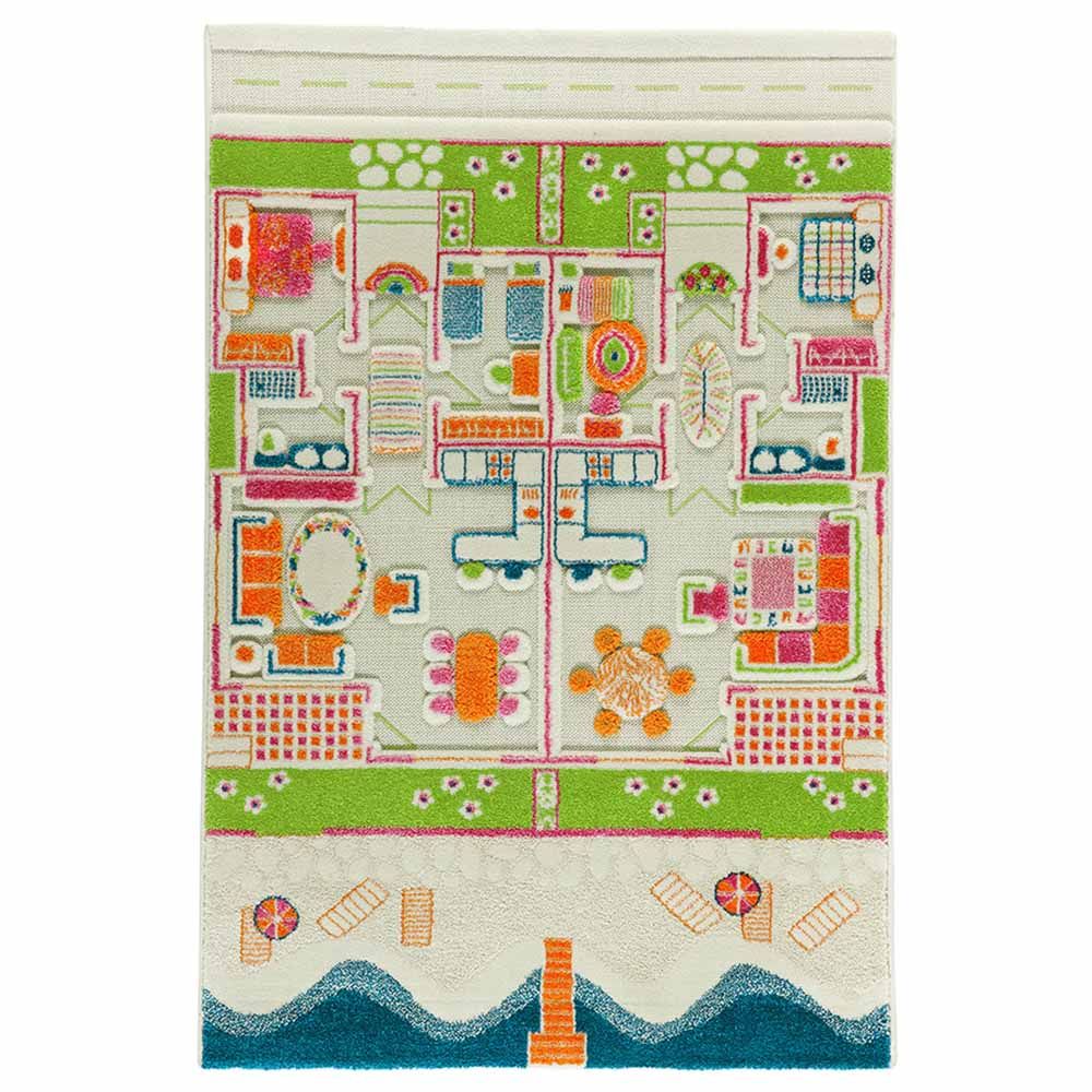 IVI - Beach House Design Educational 3D Carpet Playmat - Medium