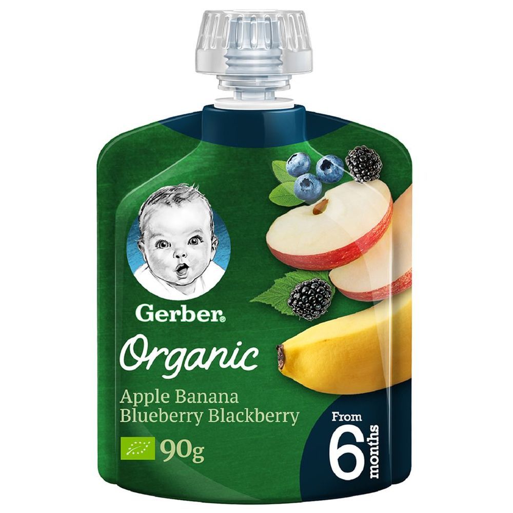 Gerber - Organic Apple, Banana, Blueberry & Blackberry 90g