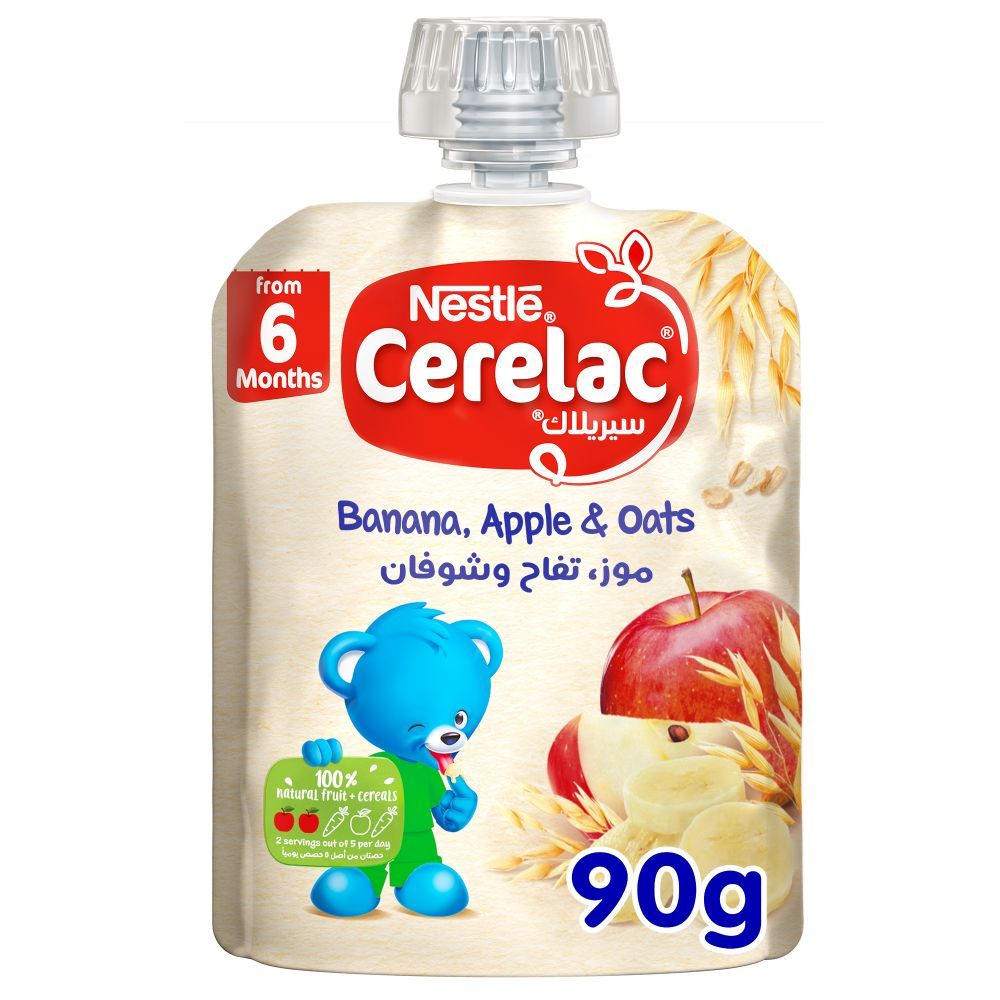 Nestle CERELAC - Banana, Apple & Oats Puree Pouch 90g