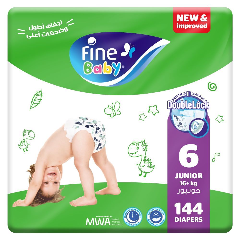 Fine Baby Diaper Size 6 Junior 16+ kg 36 Diapers x Pack Of 4