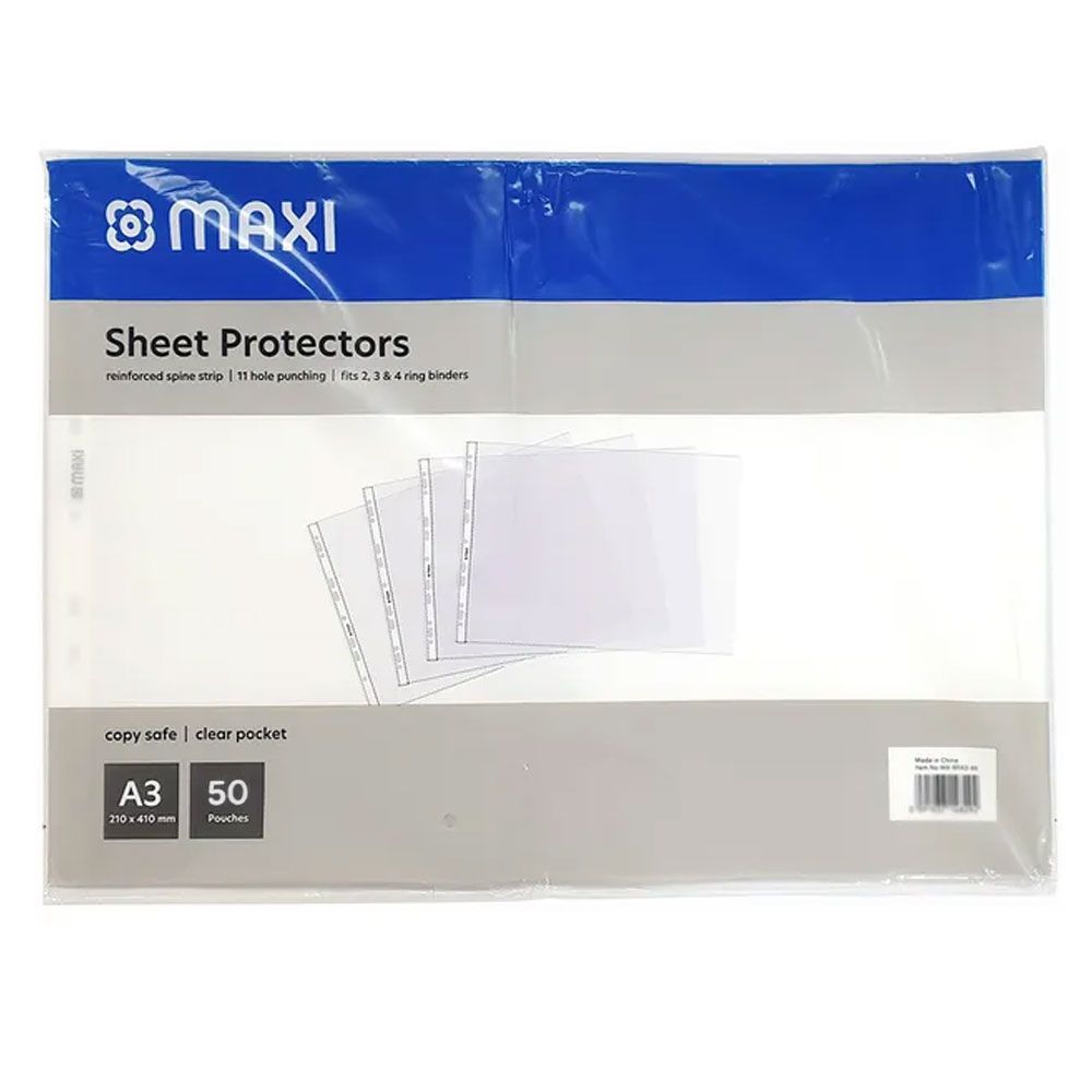 Maxi - Sheet Protector A3 65 Micron Poly Bag - 50pcs