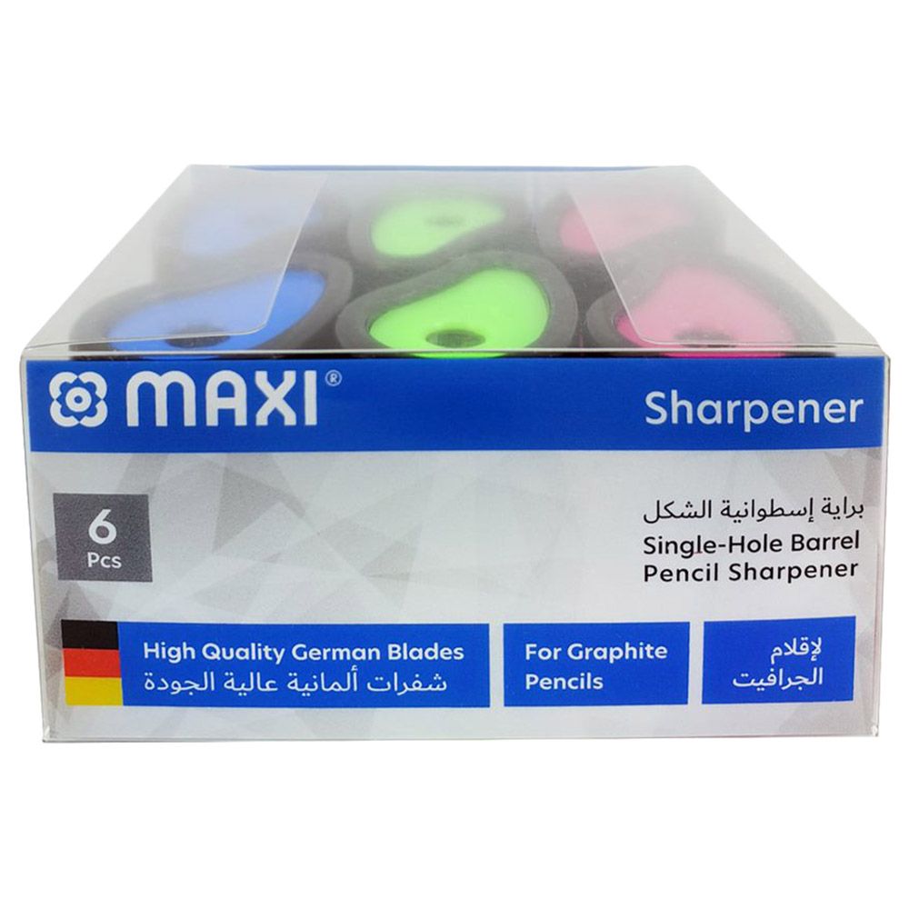 Maxi - Translucent Barrel Single Hole Wave Sharpener - 6pcs